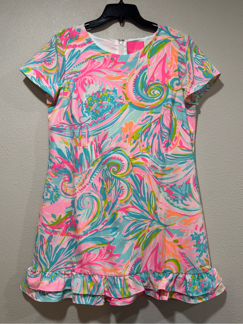 Nwt Lilly Pulitzer Masey Short Sleeve Romper In Carnivale Coral Size 14 Resort